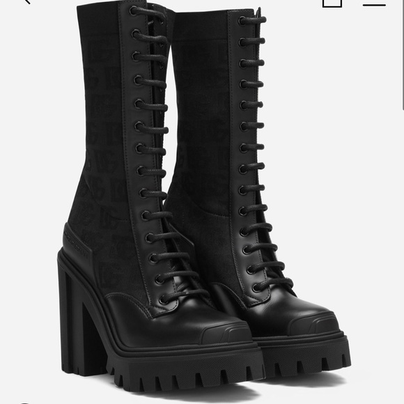 DOLCE& GABBANA Monongr lace up sock botts - Picture 4 of 10